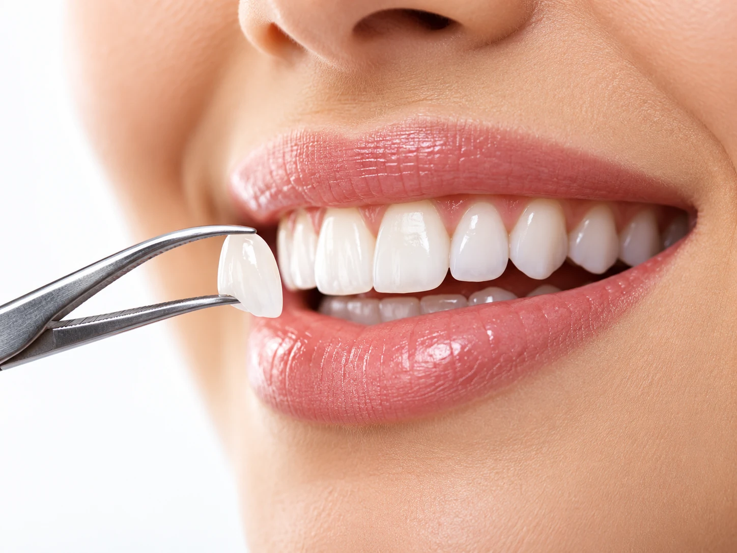 Illustrazione di faccetta dentale applicata al sorriso